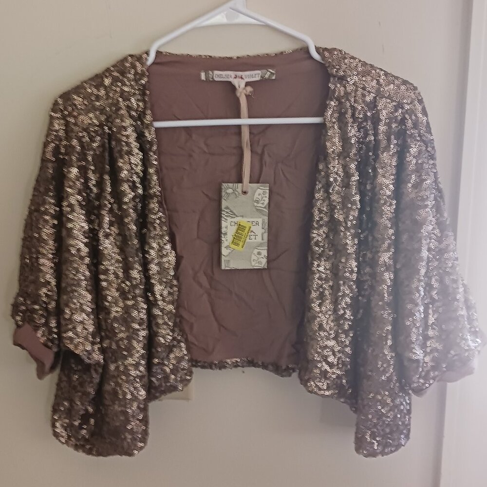 Chelsea & Violet Gold Sequin Jacket